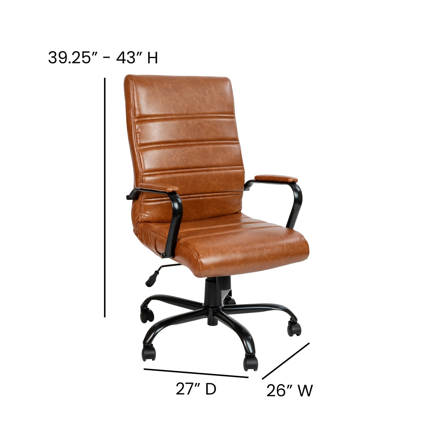 Brown High Back Leather Chair GO-2286H-BR-BK-GG