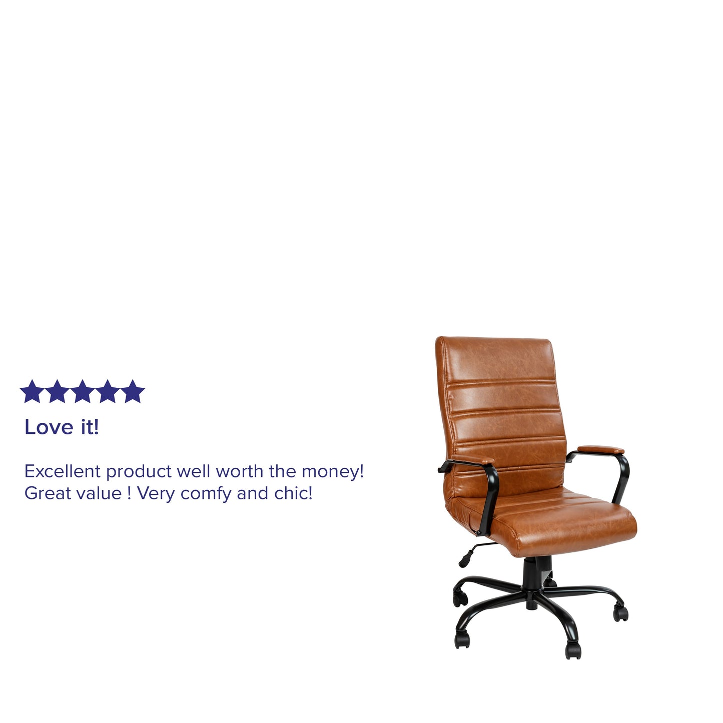 Brown High Back Leather Chair GO-2286H-BR-BK-GG