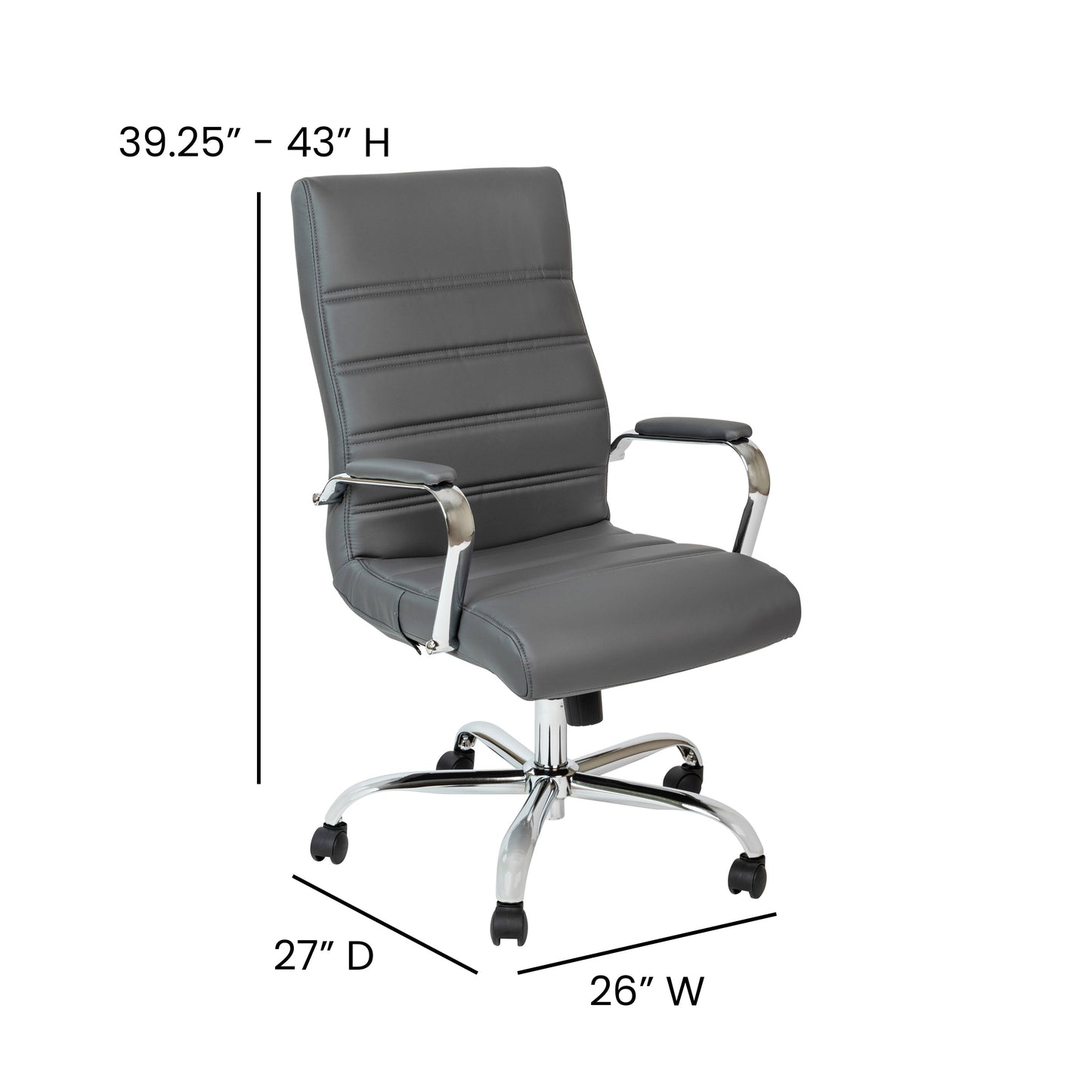 Gray High Back Leather Chair GO-2286H-GR-GG