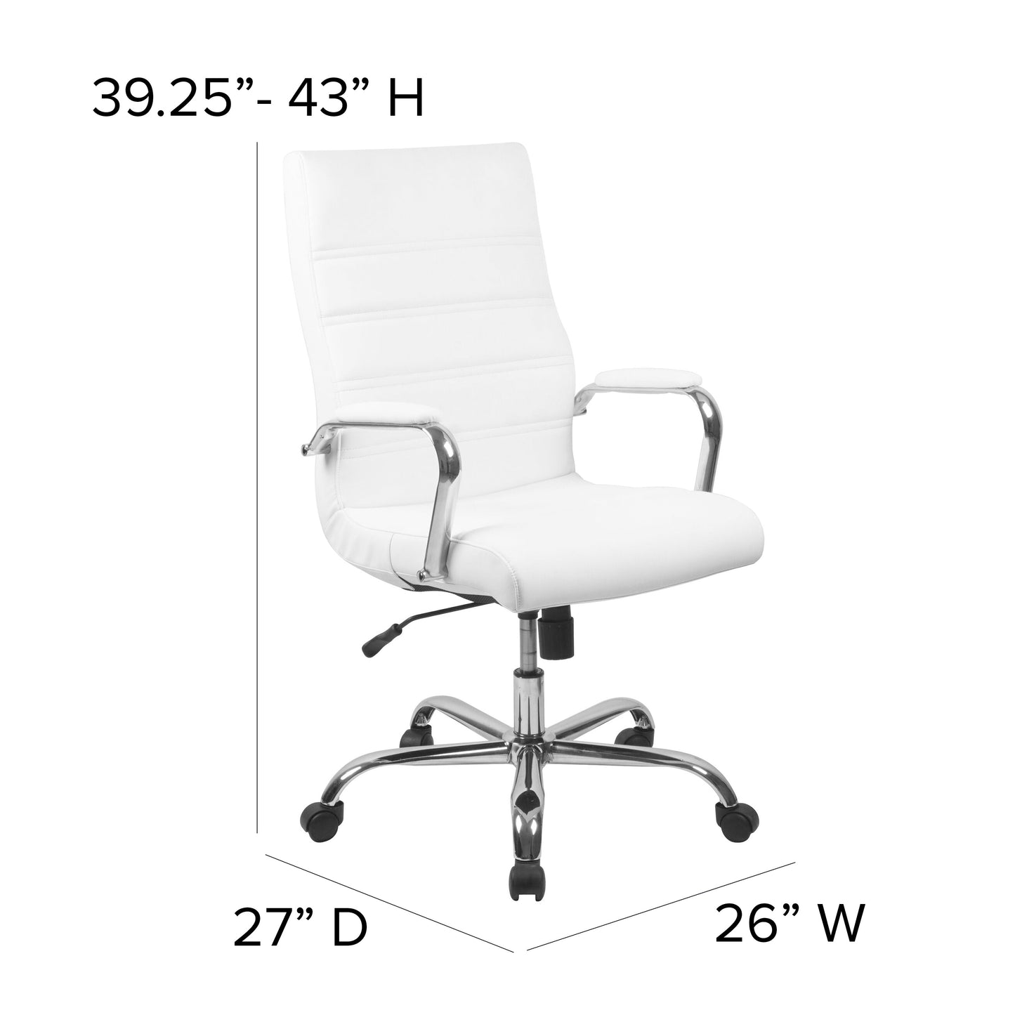 White High Back Leather Chair GO-2286H-WH-GG