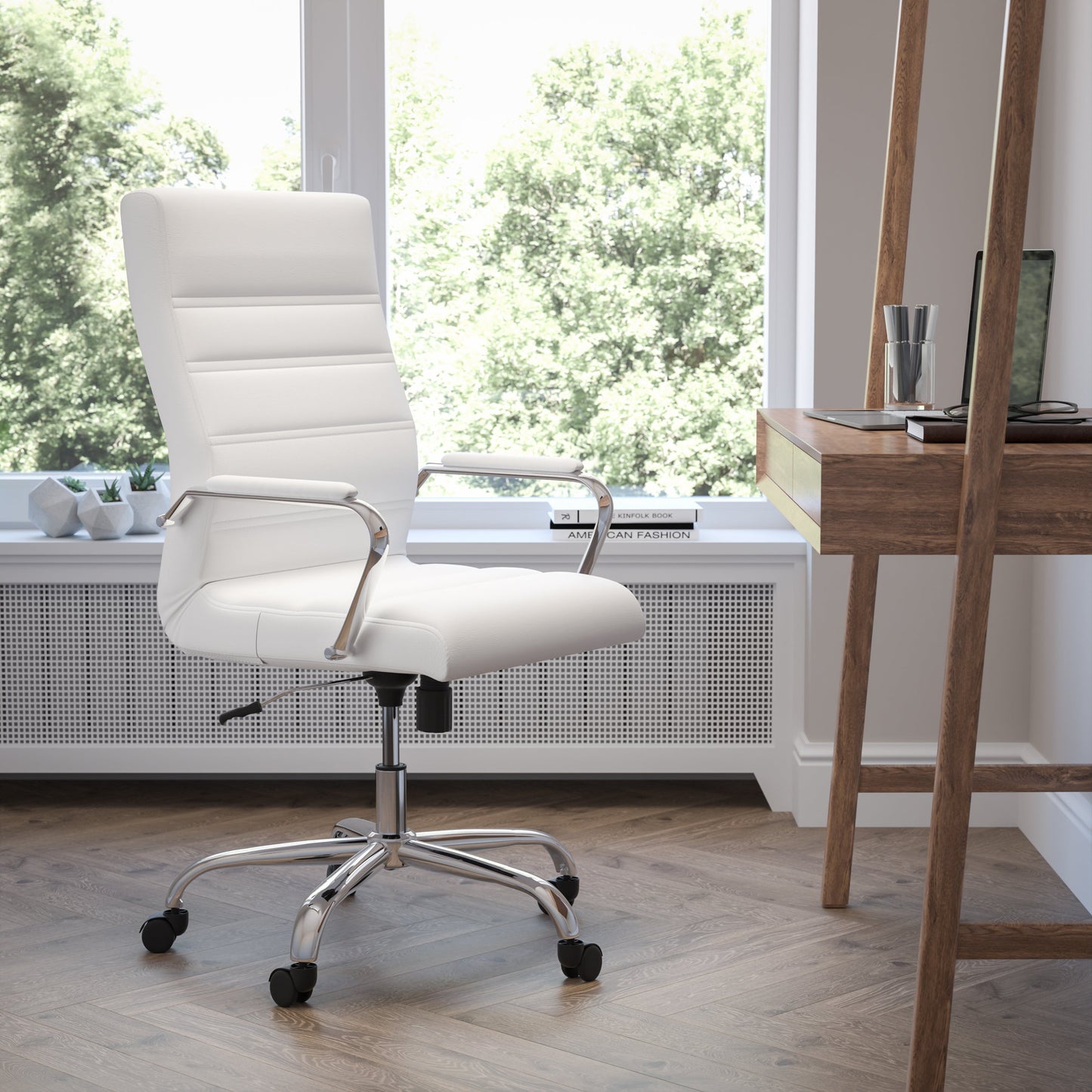 White High Back Leather Chair GO-2286H-WH-GG