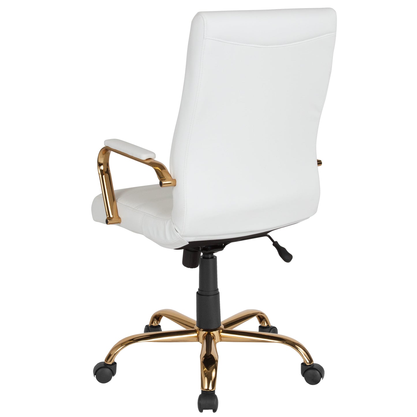 White High Back Leather Chair GO-2286H-WH-GLD-GG