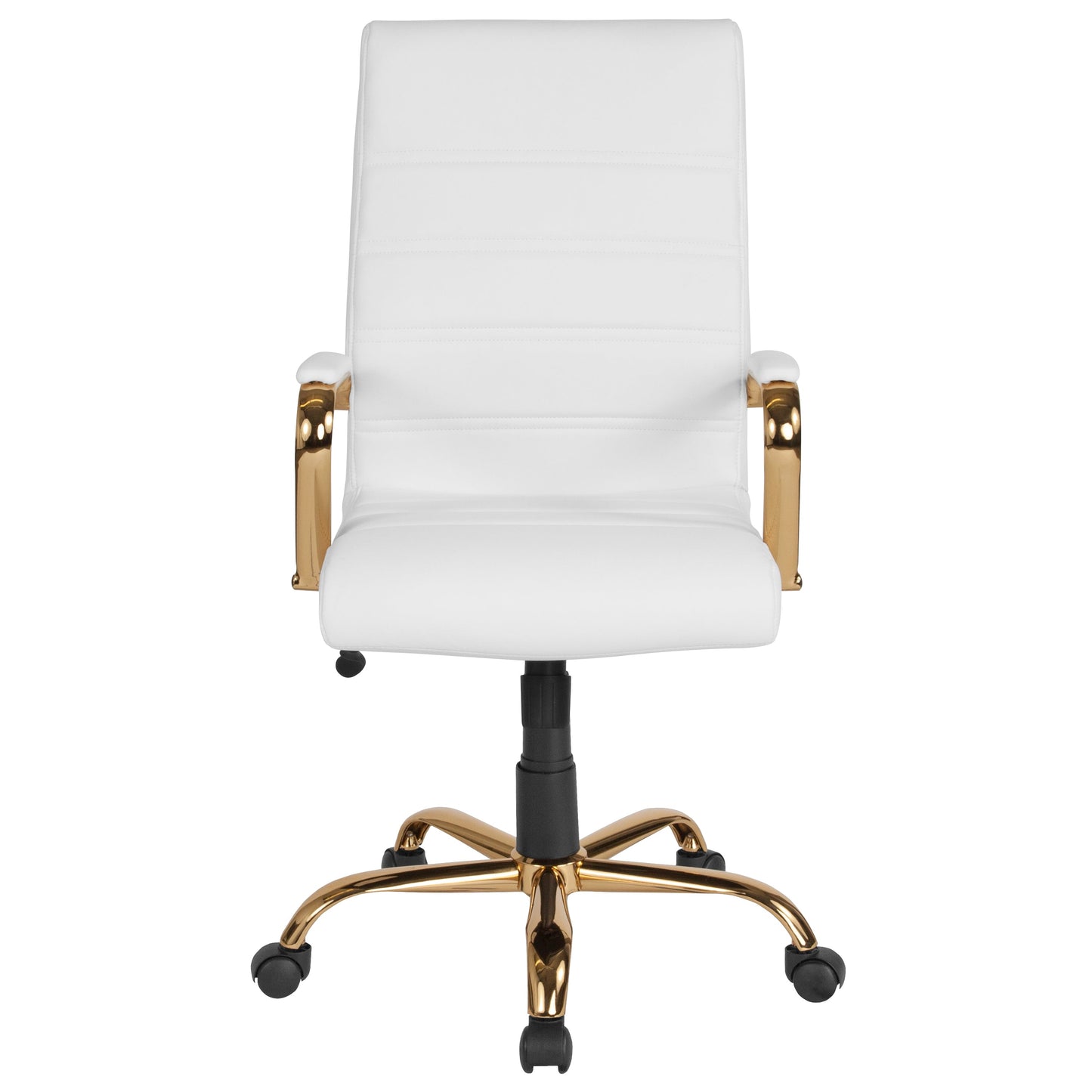 White High Back Leather Chair GO-2286H-WH-GLD-GG