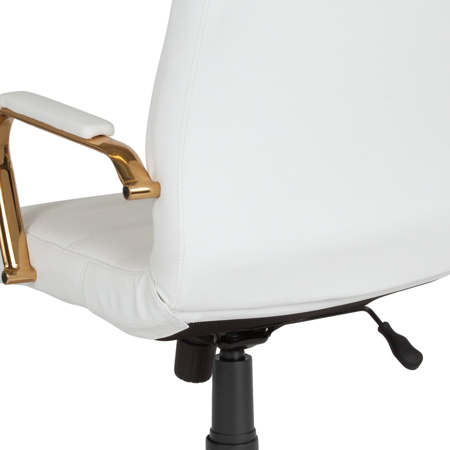 White High Back Leather Chair GO-2286H-WH-GLD-GG