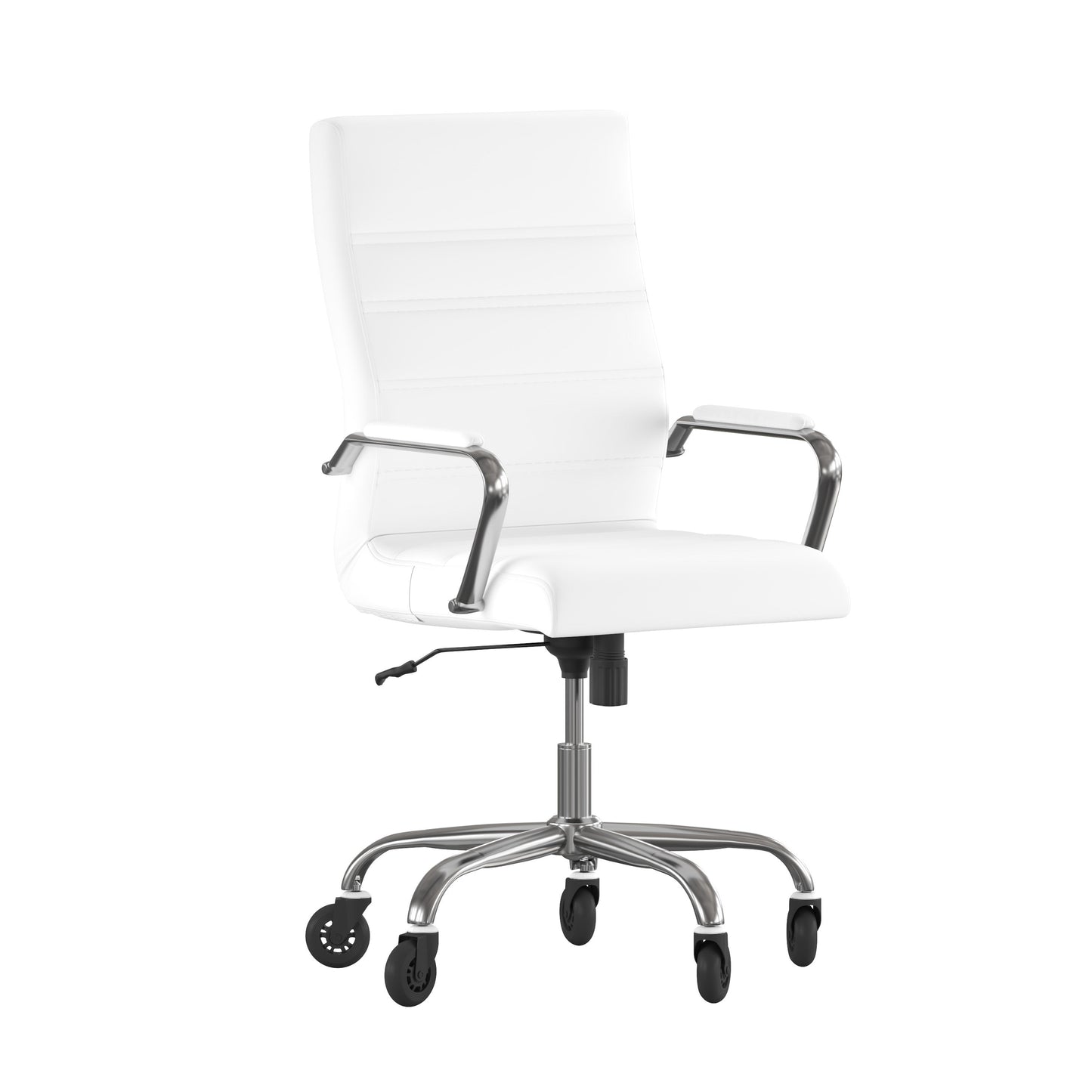 White Chair with Skate Wheels GO-2286H-WH-RLB-GG