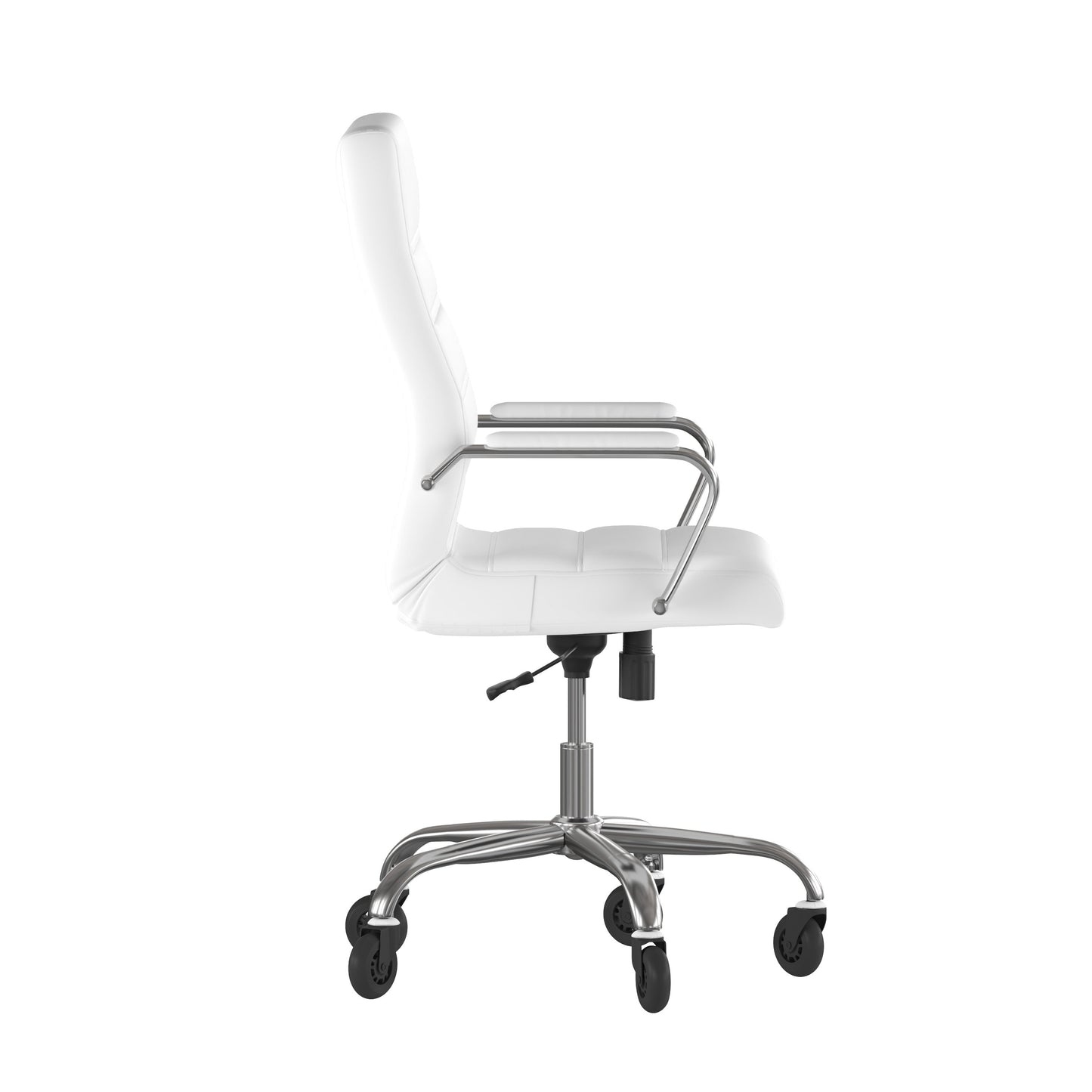 White Chair with Skate Wheels GO-2286H-WH-RLB-GG