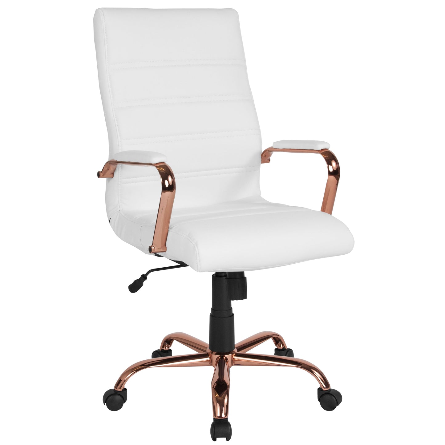 White High Back Leather Chair GO-2286H-WH-RSGLD-GG