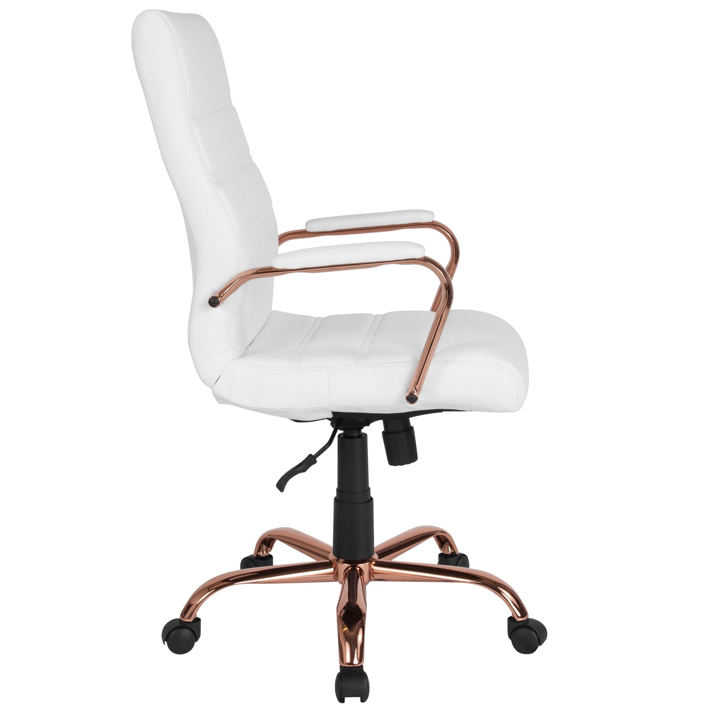 White High Back Leather Chair GO-2286H-WH-RSGLD-GG