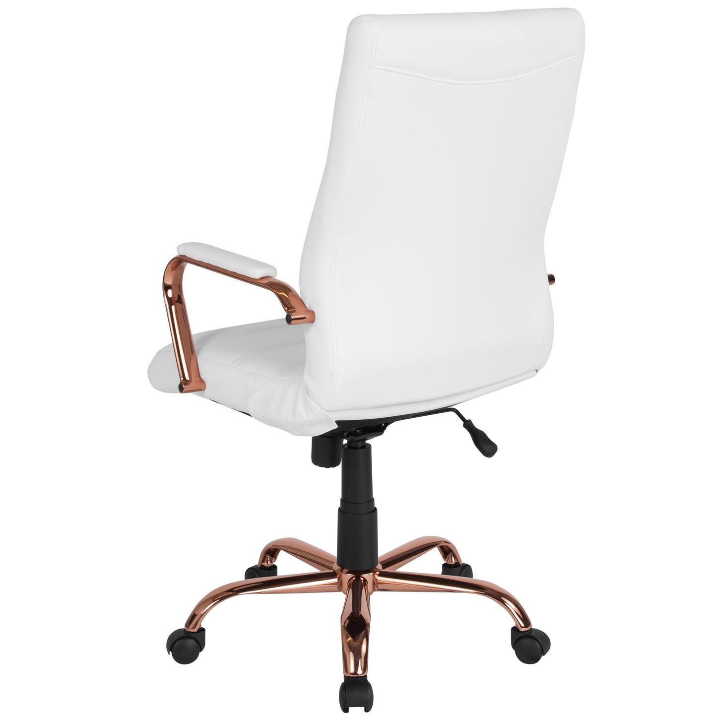 White High Back Leather Chair GO-2286H-WH-RSGLD-GG