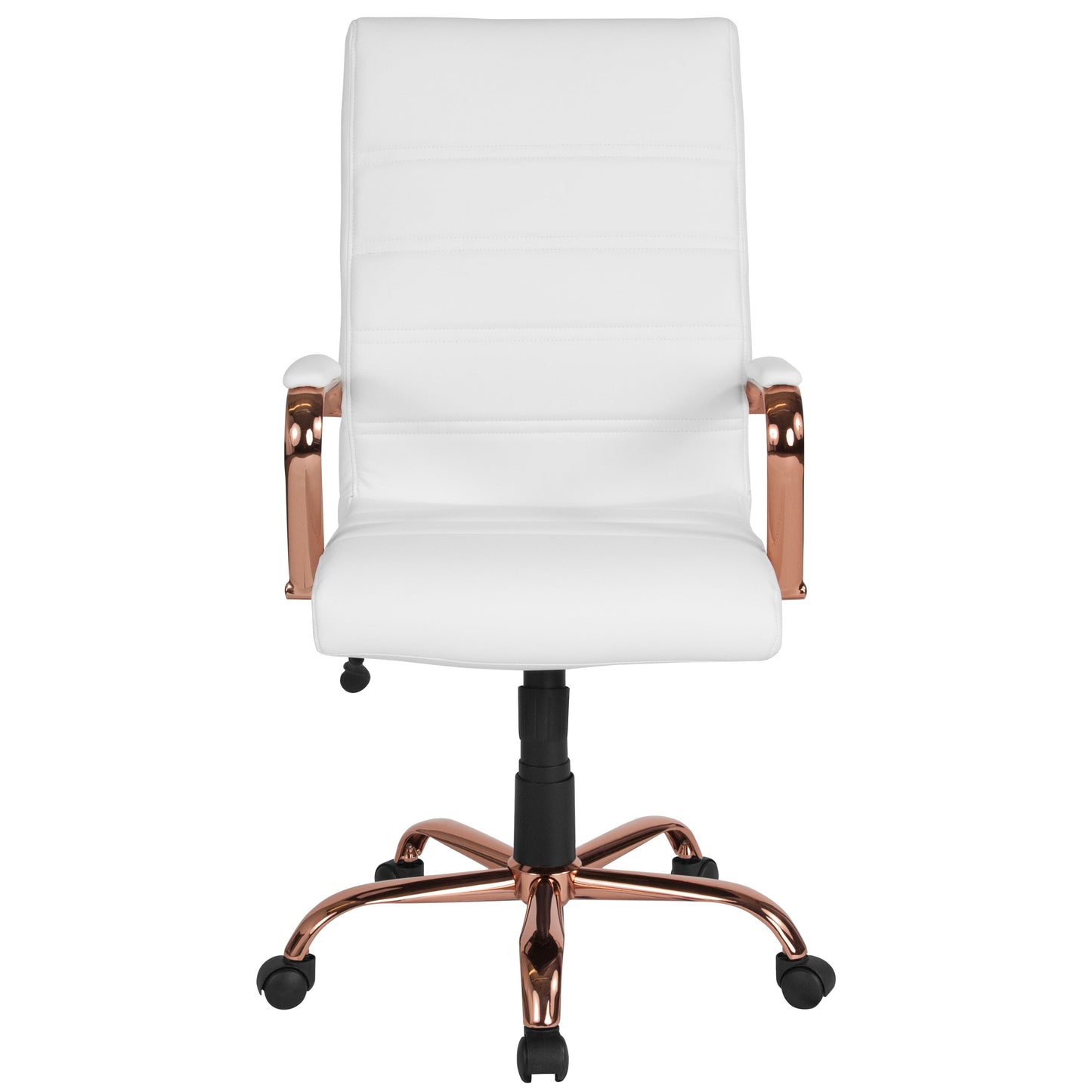 White High Back Leather Chair GO-2286H-WH-RSGLD-GG