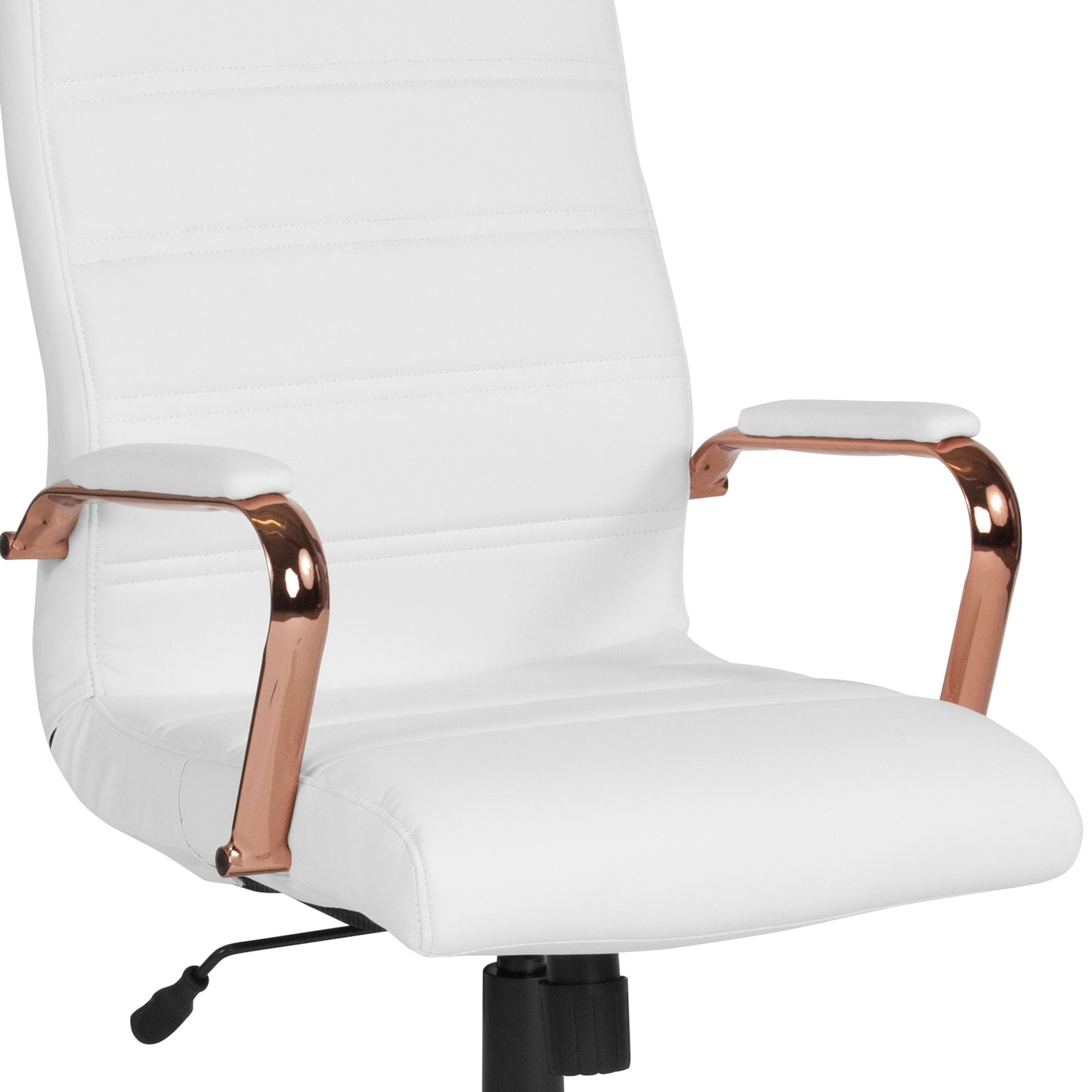 White High Back Leather Chair GO-2286H-WH-RSGLD-GG