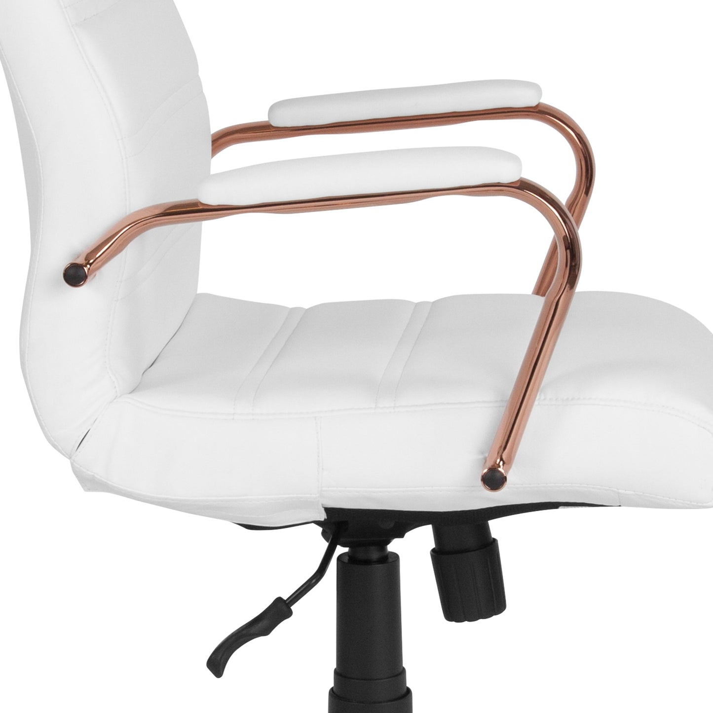 White High Back Leather Chair GO-2286H-WH-RSGLD-GG