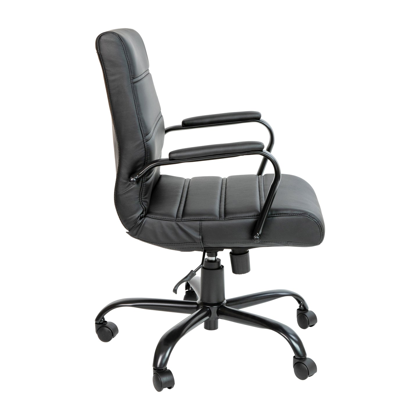 Black Mid-Back Leather Chair GO-2286M-BK-BK-GG