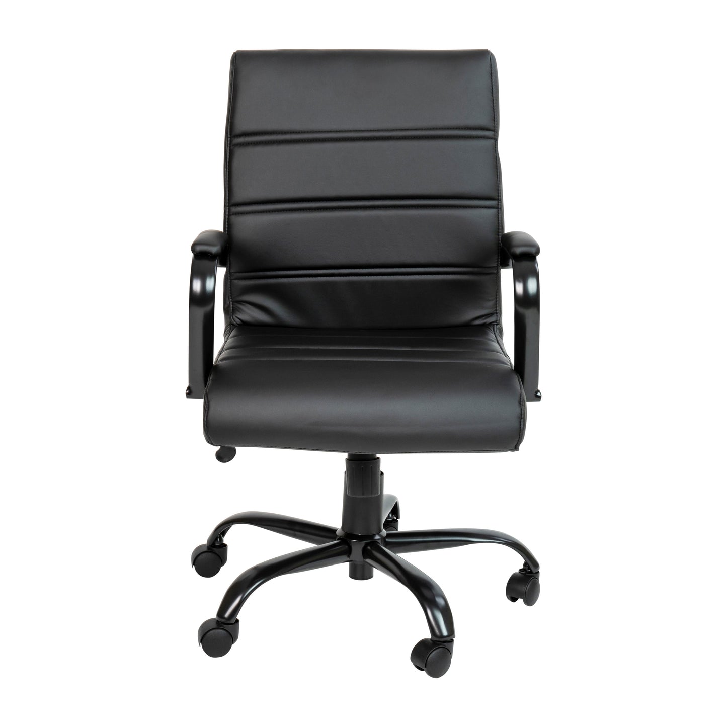 Black Mid-Back Leather Chair GO-2286M-BK-BK-GG