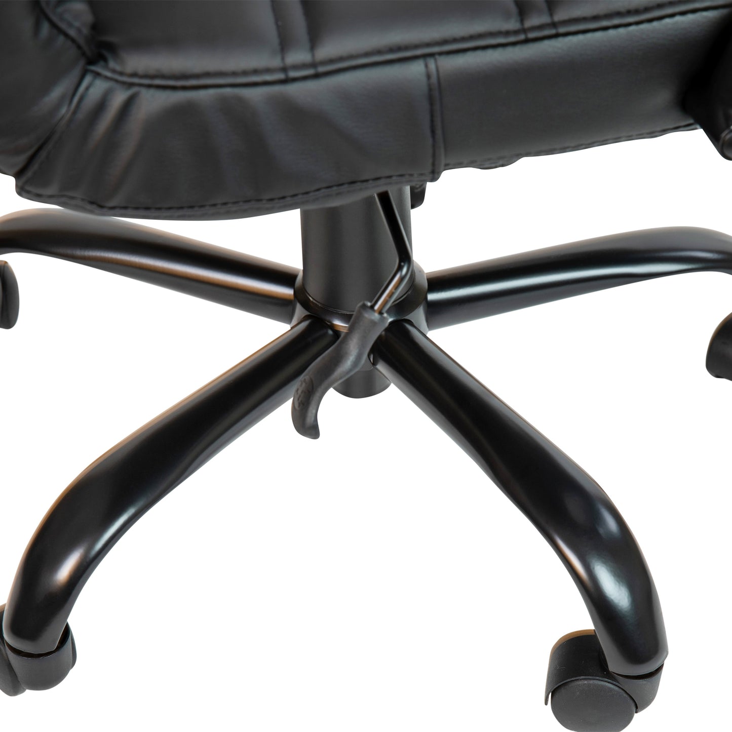 Black Mid-Back Leather Chair GO-2286M-BK-BK-GG