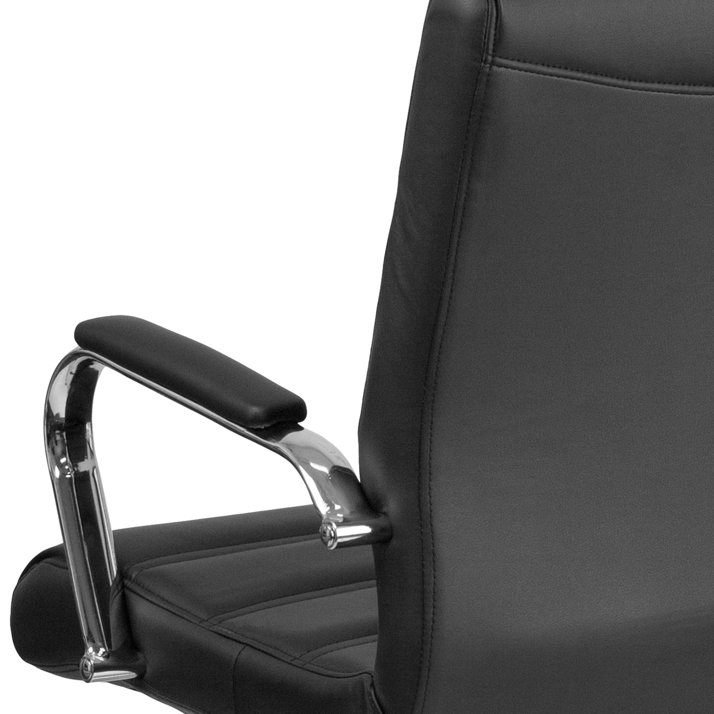 Black Mid-Back Leather Chair GO-2286M-BK-GG