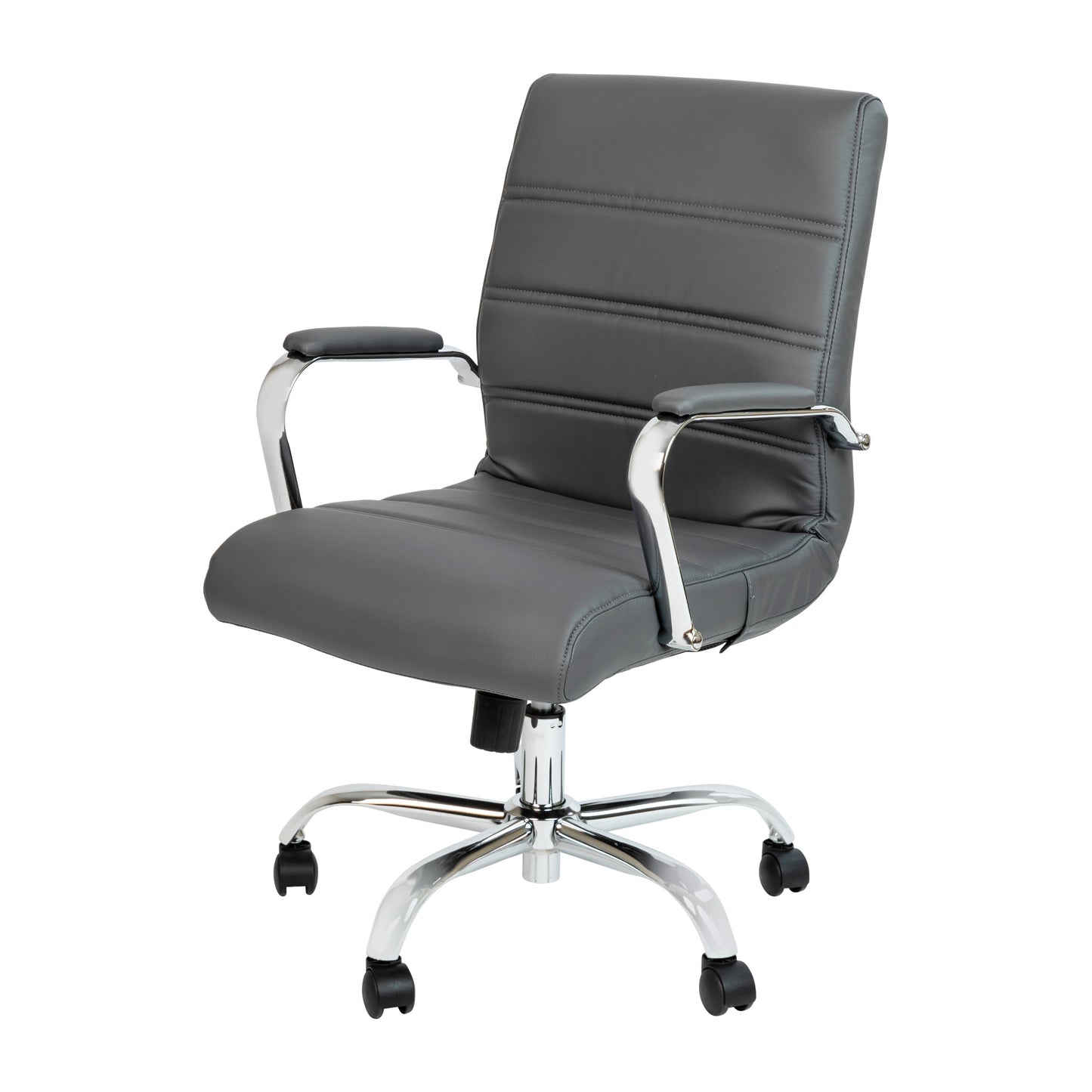 Gray Mid-Back Leather Chair GO-2286M-GR-GG