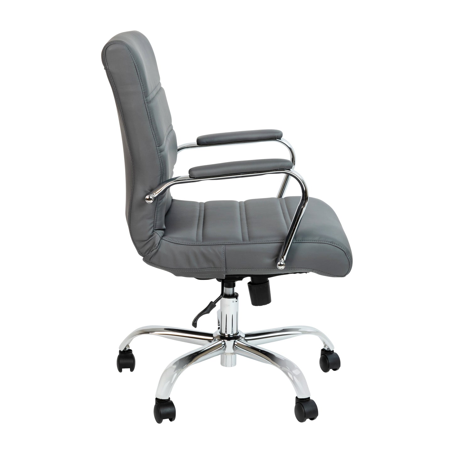 Gray Mid-Back Leather Chair GO-2286M-GR-GG