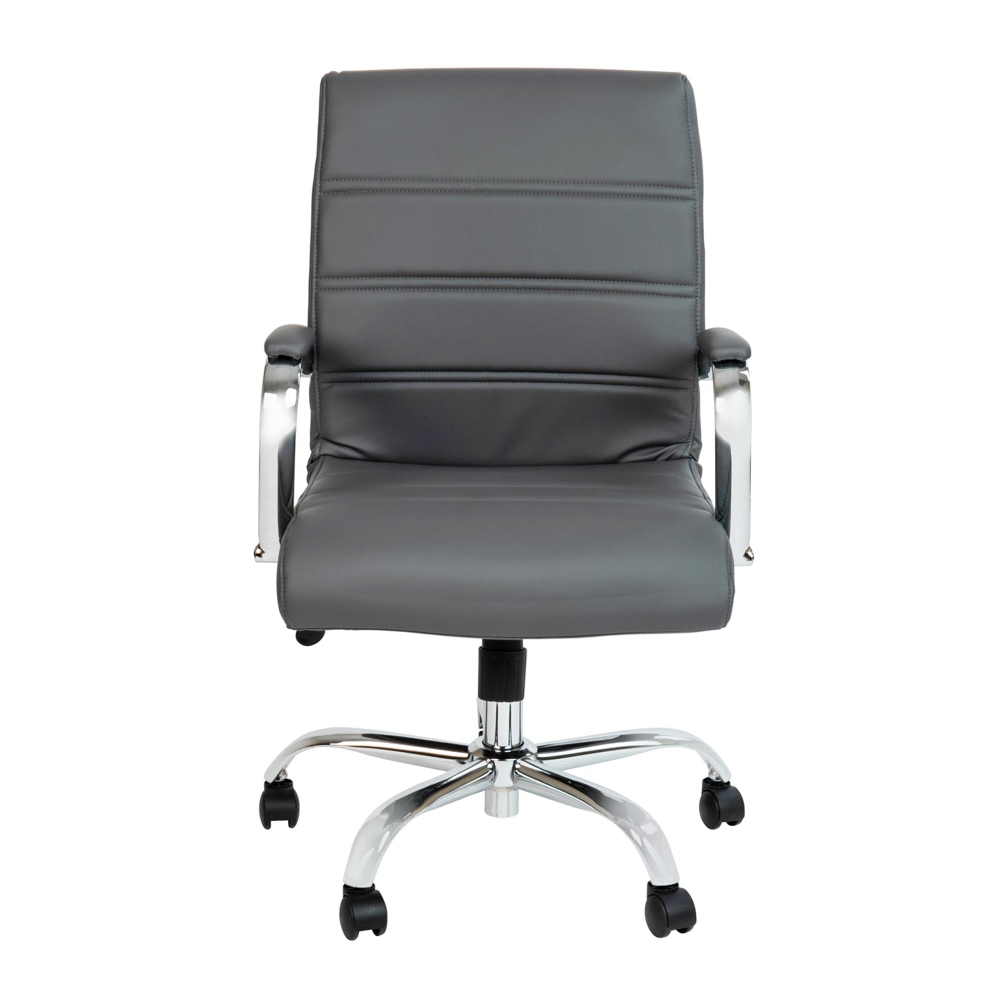 Gray Mid-Back Leather Chair GO-2286M-GR-GG