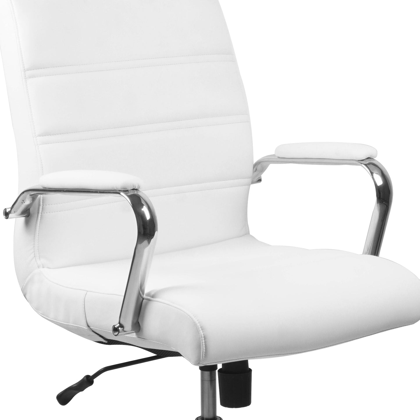 White Mid-Back Leather Chair GO-2286M-WH-GG