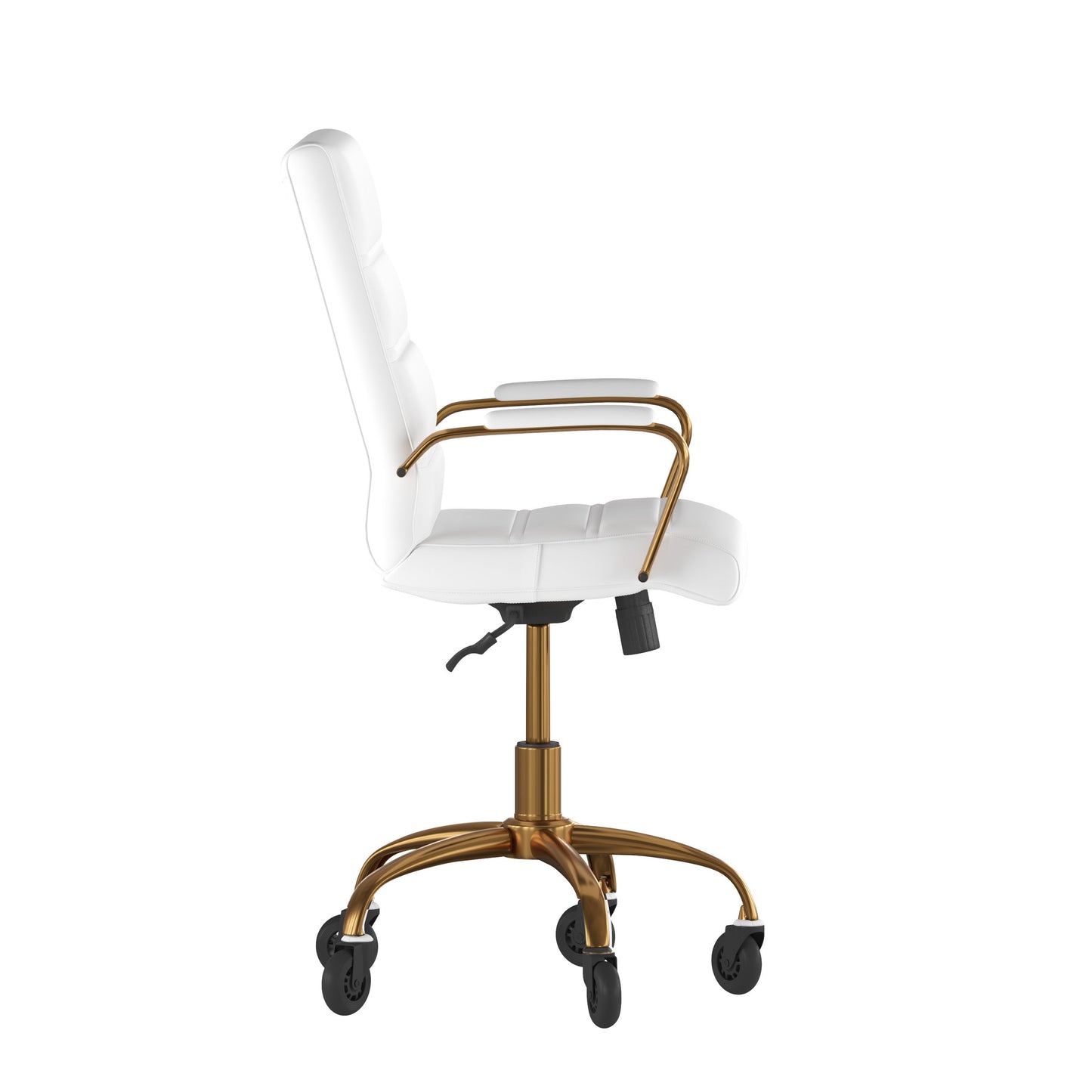 White Chair with Skate Wheels GO-2286M-WH-GLD-RLB-GG