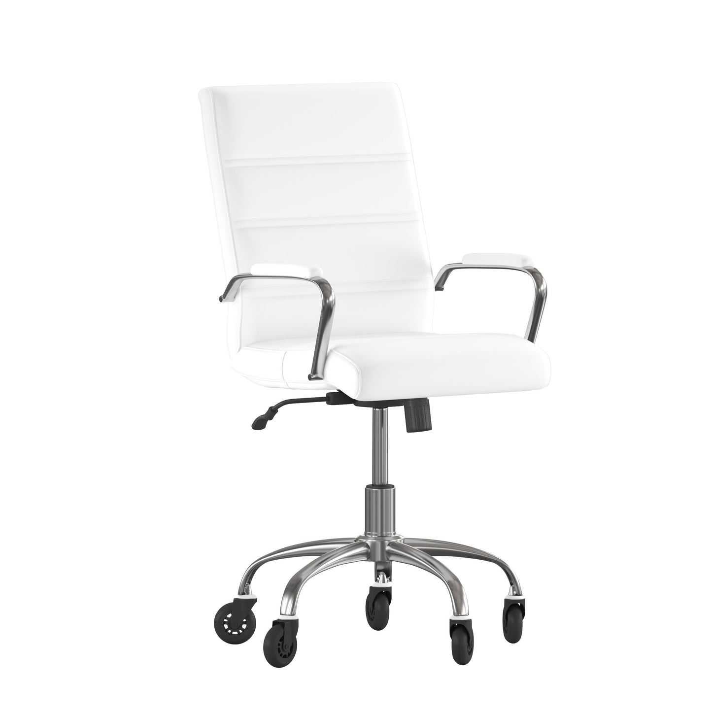 White Chair with Skate Wheels GO-2286M-WH-RLB-GG