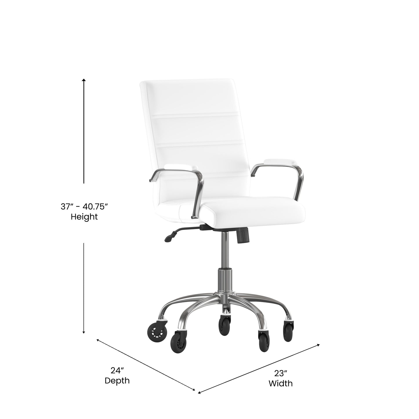 White Chair with Skate Wheels GO-2286M-WH-RLB-GG