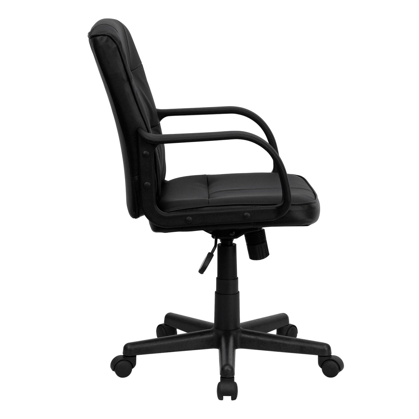 Black Mid-Back Task Chair GO-228S-BK-LEA-GG