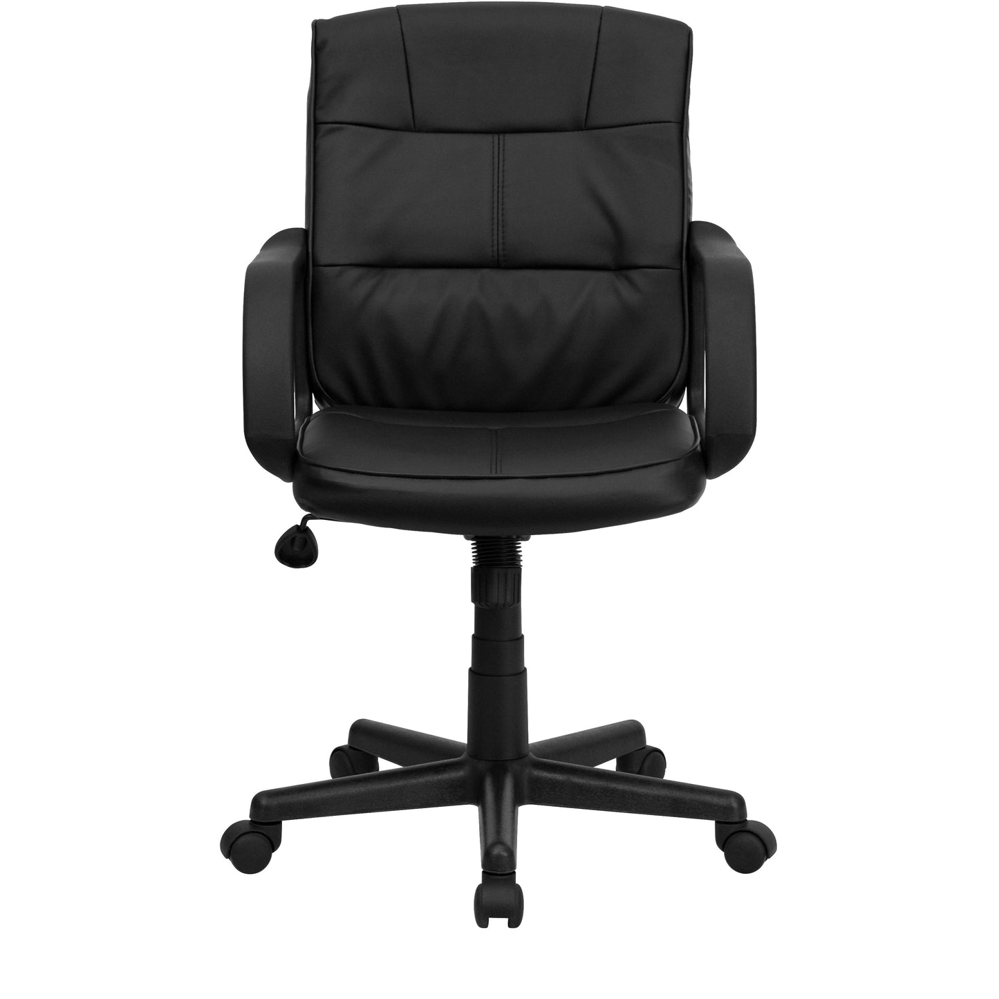 Black Mid-Back Task Chair GO-228S-BK-LEA-GG