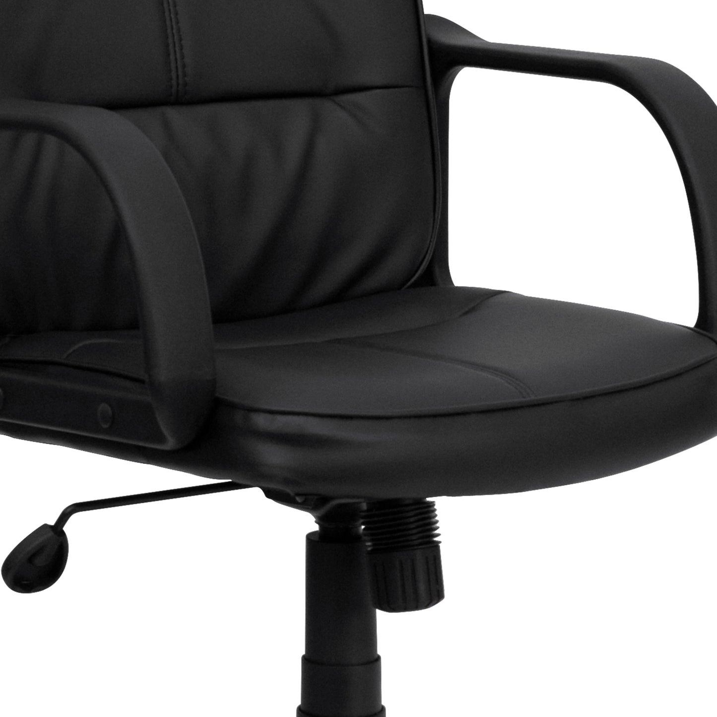 Black Mid-Back Task Chair GO-228S-BK-LEA-GG