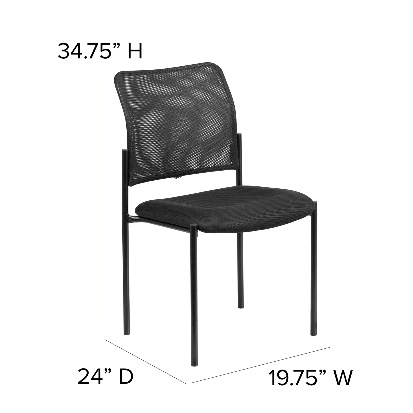 Black Mesh Side Chair GO-515-2-GG