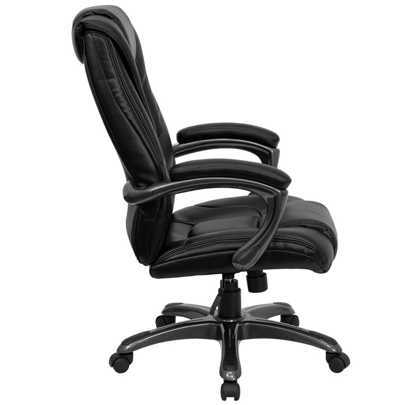 Black High Back Leather Chair GO-7194B-BK-GG