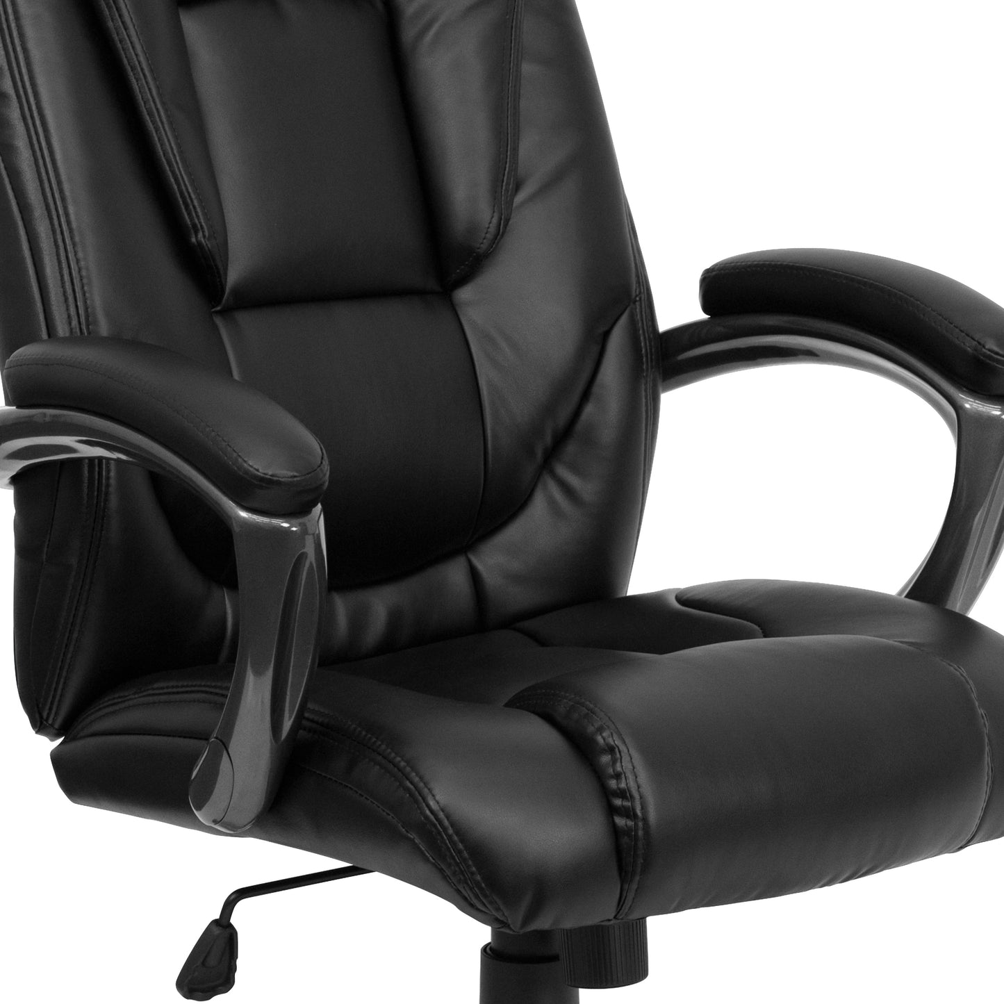 Black High Back Leather Chair GO-7194B-BK-GG