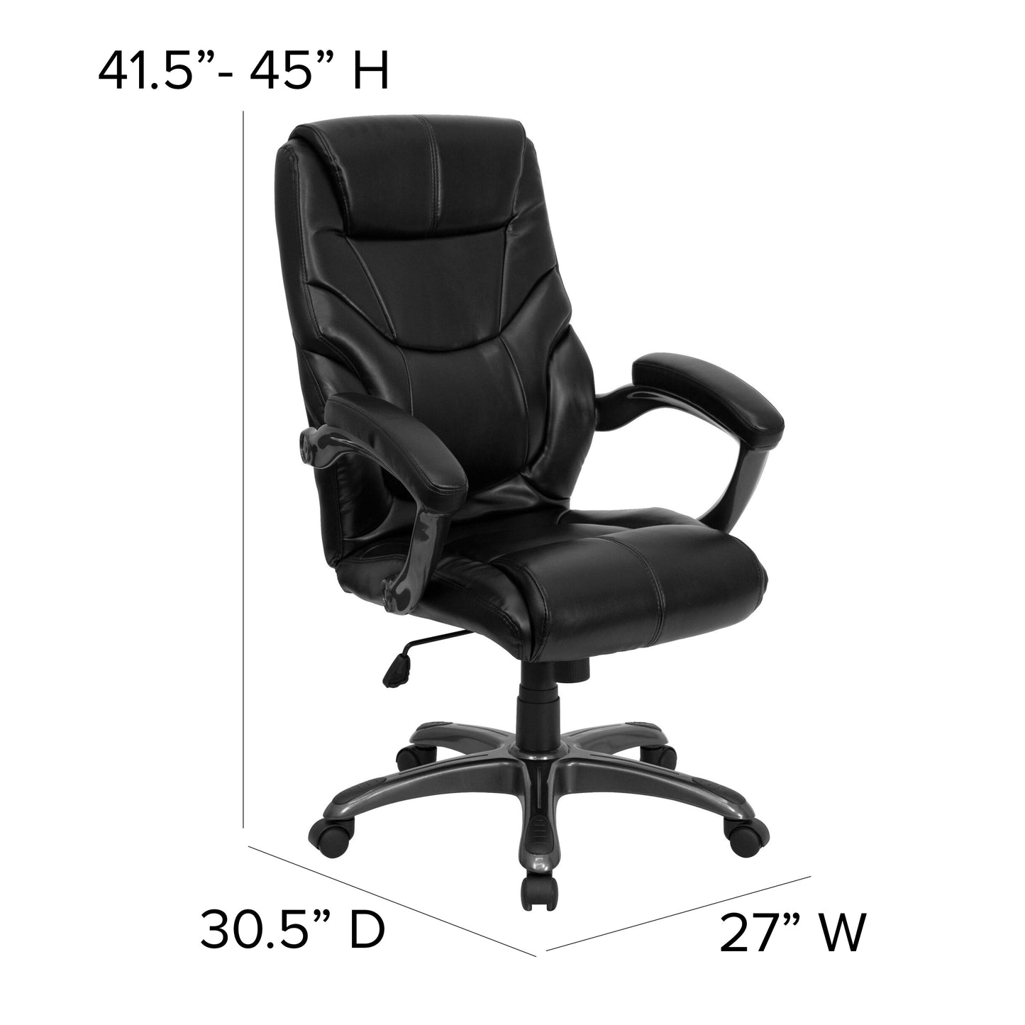 Black High Back Leather Chair GO-724H-BK-LEA-GG