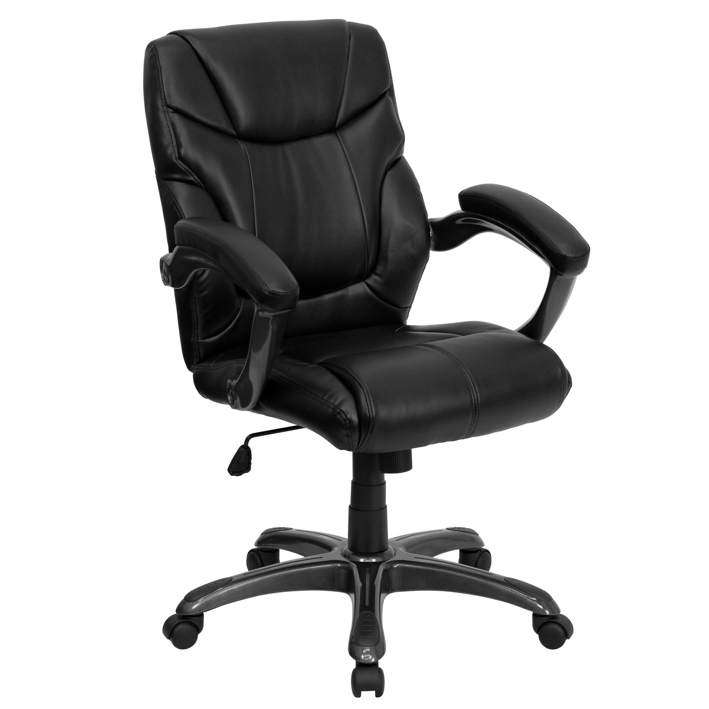 Black Mid-Back Task Chair GO-724M-MID-BK-LEA-GG