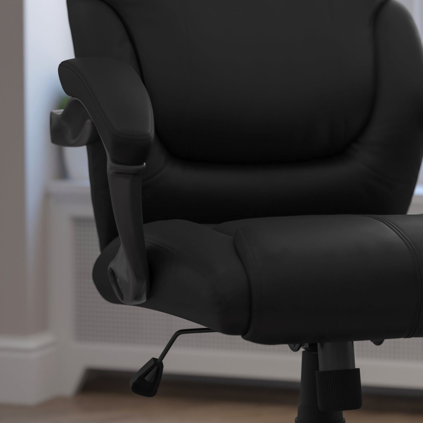 Black Mid-Back Task Chair GO-724M-MID-BK-LEA-GG