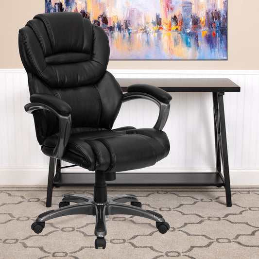 Black High Back Leather Chair GO-901-BK-GG