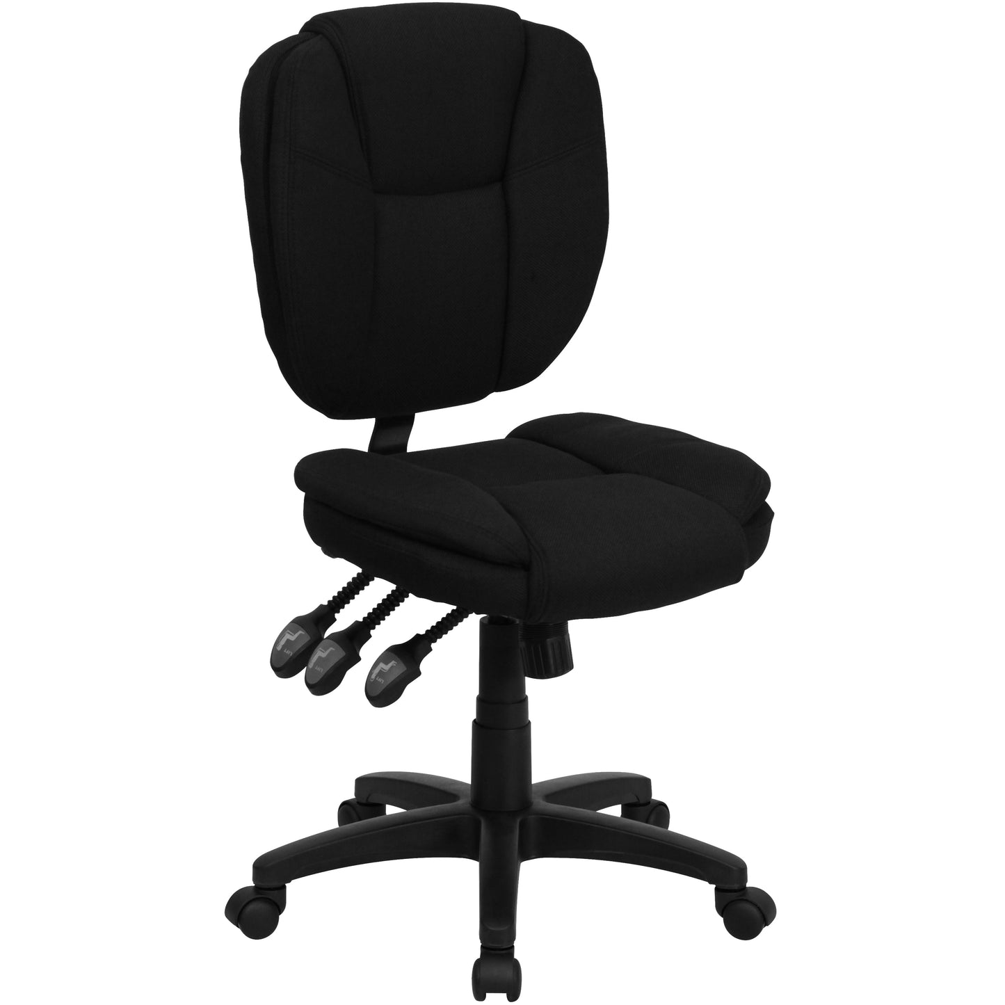 Black Mid-Back Fabric Chair GO-930F-BK-GG