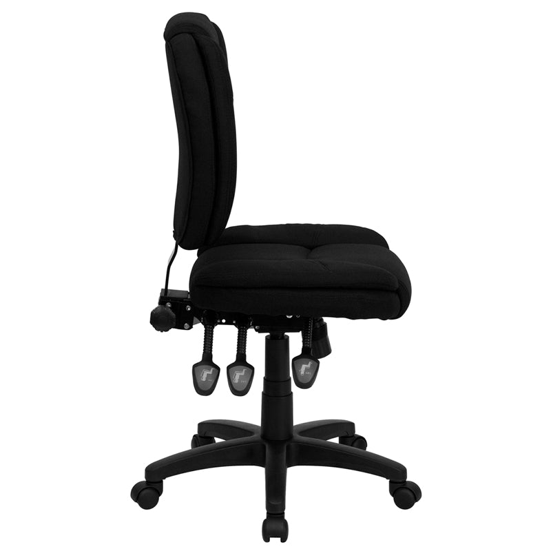 Black Mid-Back Fabric Chair GO-930F-BK-GG