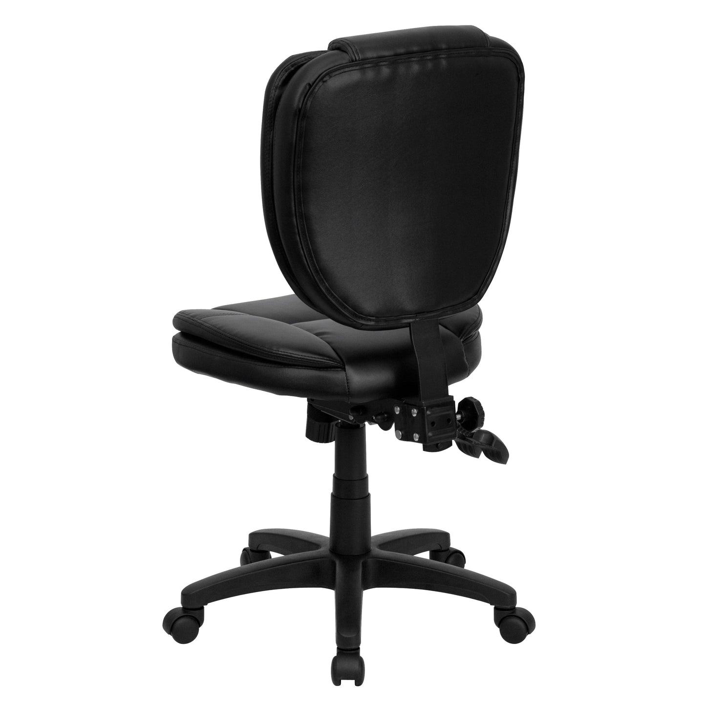 Black Mid-Back Leather Chair GO-930F-BK-LEA-GG