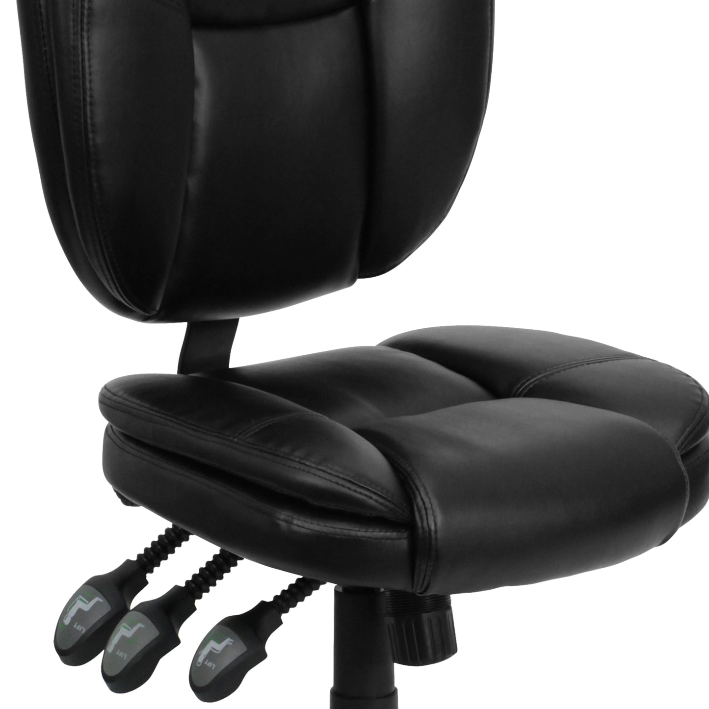 Black Mid-Back Leather Chair GO-930F-BK-LEA-GG