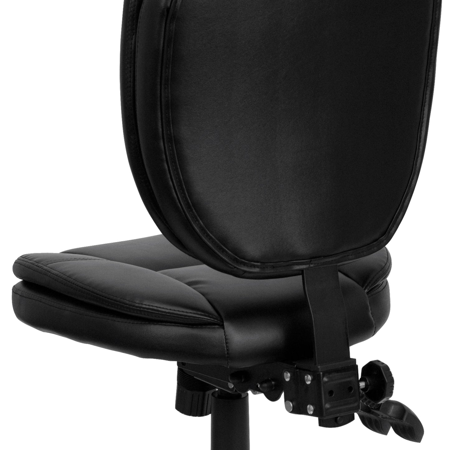 Black Mid-Back Leather Chair GO-930F-BK-LEA-GG