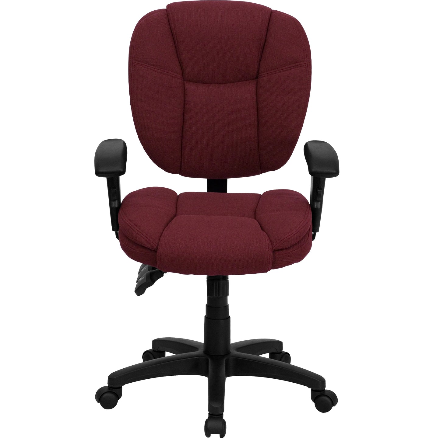 Burgundy Mid-Back Fabric Chair GO-930F-BY-ARMS-GG