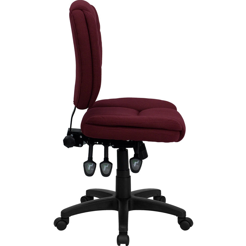 Burgundy Mid-Back Fabric Chair GO-930F-BY-GG