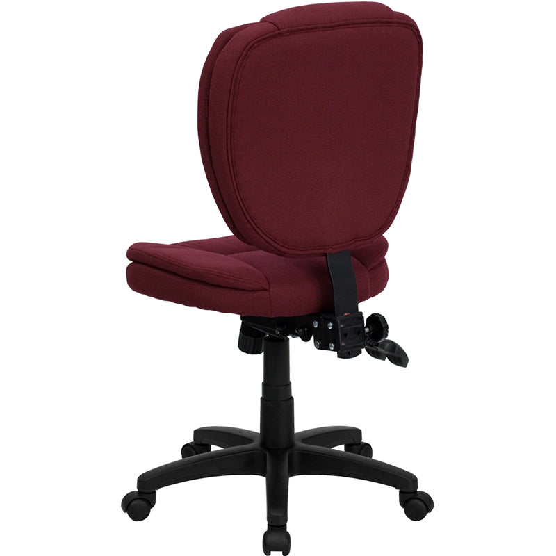 Burgundy Mid-Back Fabric Chair GO-930F-BY-GG