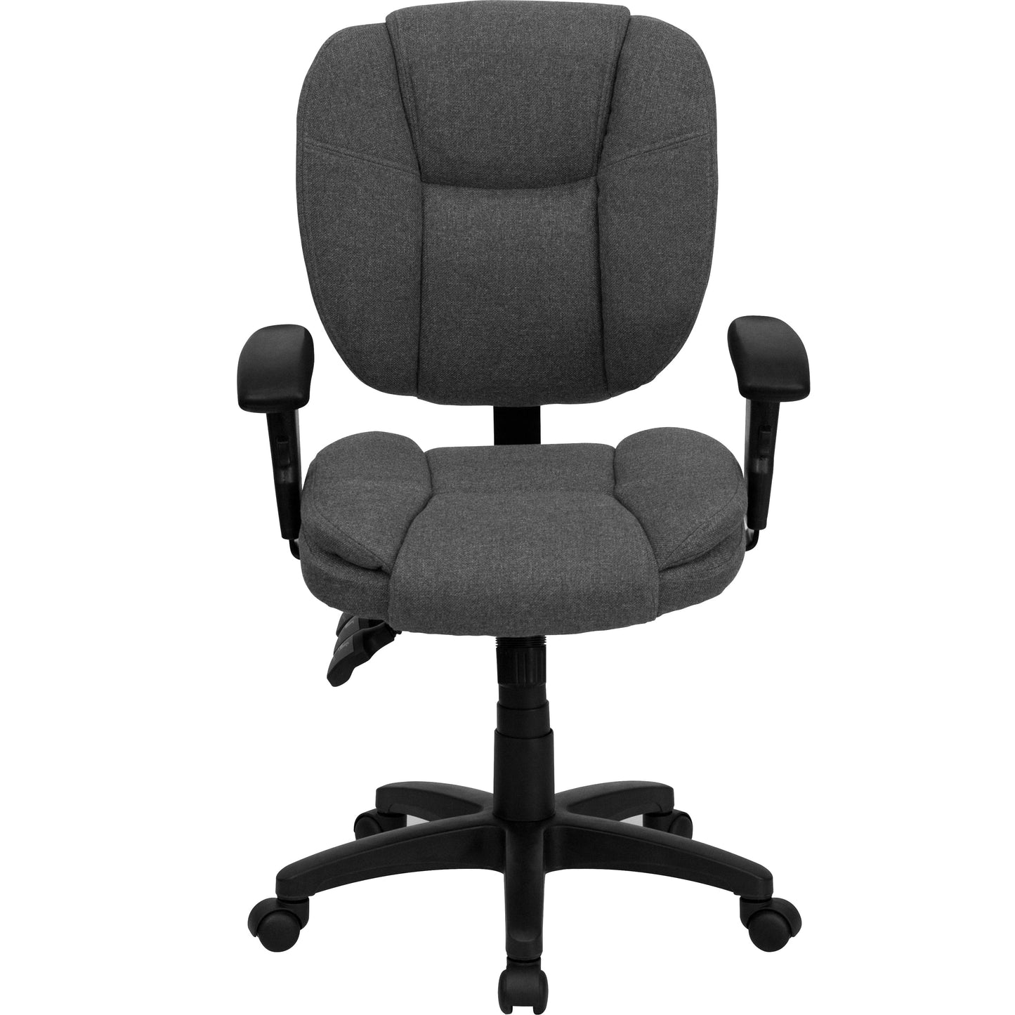 Gray Mid-Back Fabric Chair GO-930F-GY-ARMS-GG