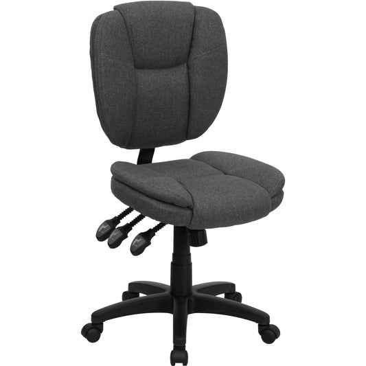 Gray Mid-Back Fabric Chair GO-930F-GY-GG