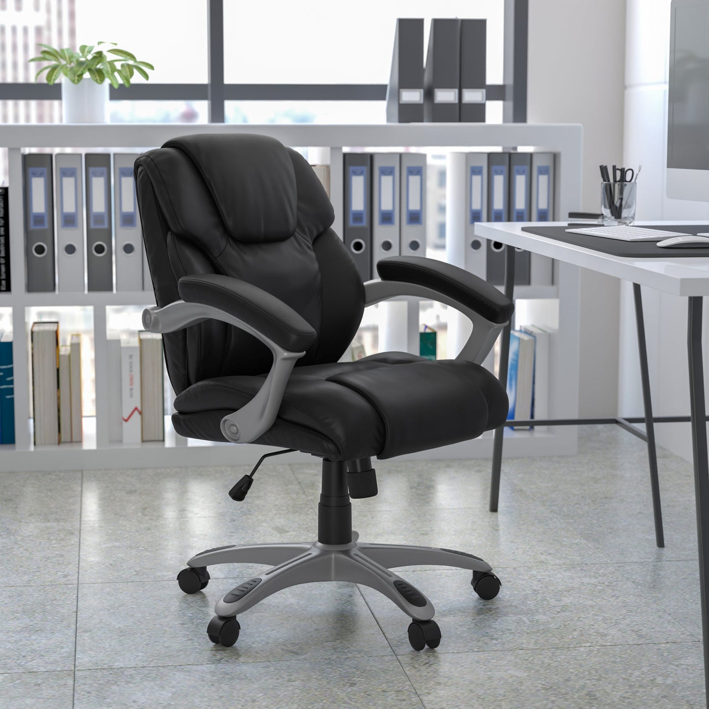 Black Mid-Back Task Chair GO-931H-MID-BK-GG