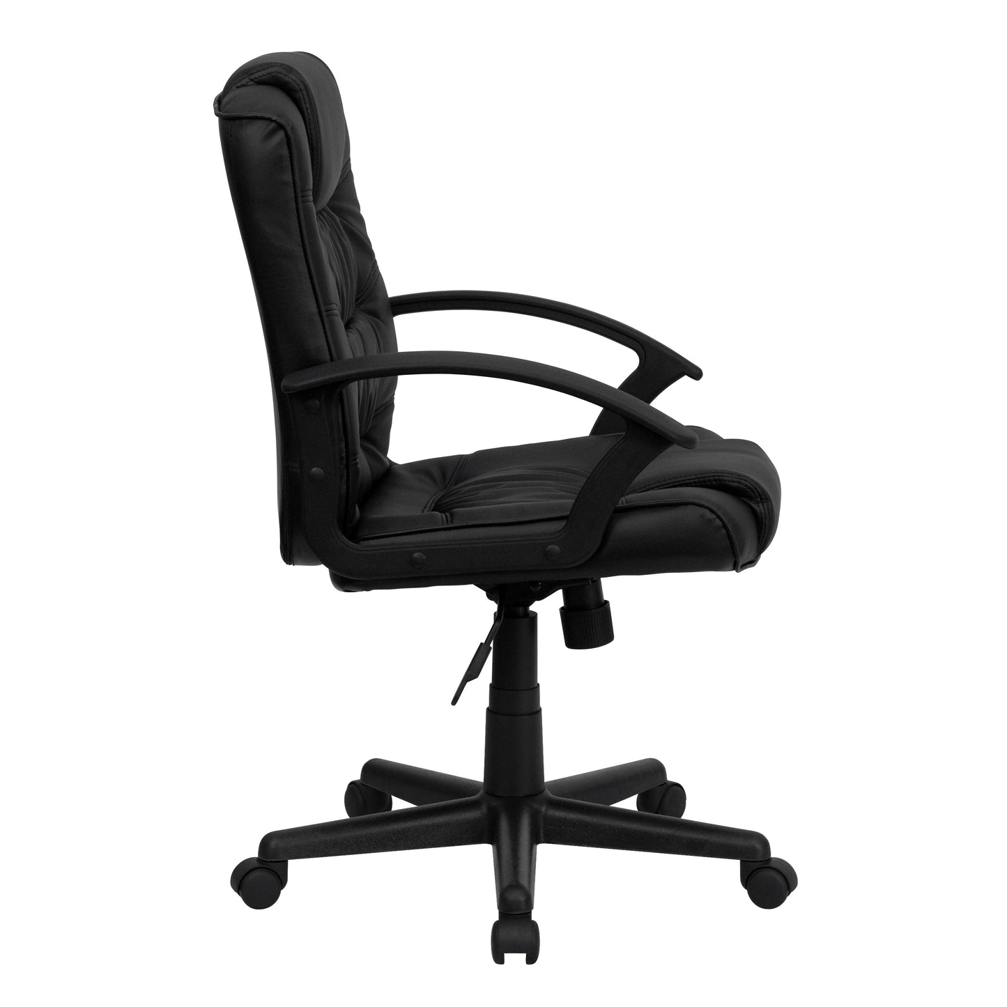 Black Mid-Back Task Chair GO-937M-BK-LEA-GG