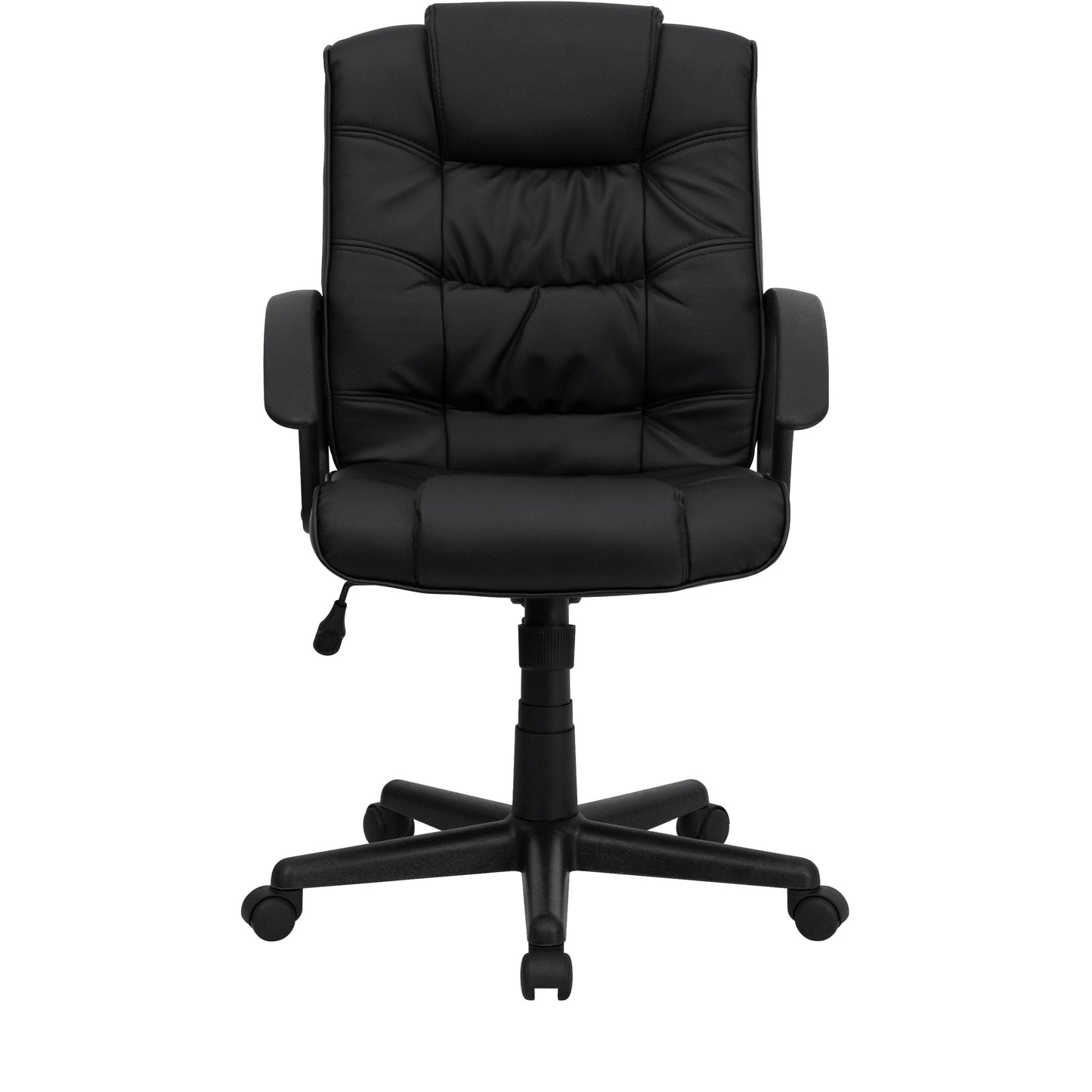 Black Mid-Back Task Chair GO-937M-BK-LEA-GG